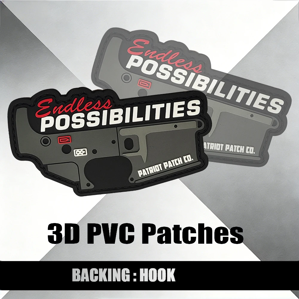 Tactical 3D PVC Patch Hook Fastener Endless Possibilities Emblem Badge DIY Decor for Backpack Vest Cap Outdoor Gear