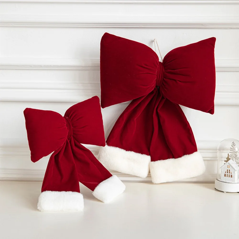 

New New Year Wine Red Bowknot Bowknot Creative Xmas Tree Charm Party Supplies Home Decoration Christmas Supplies Merry Christmas
