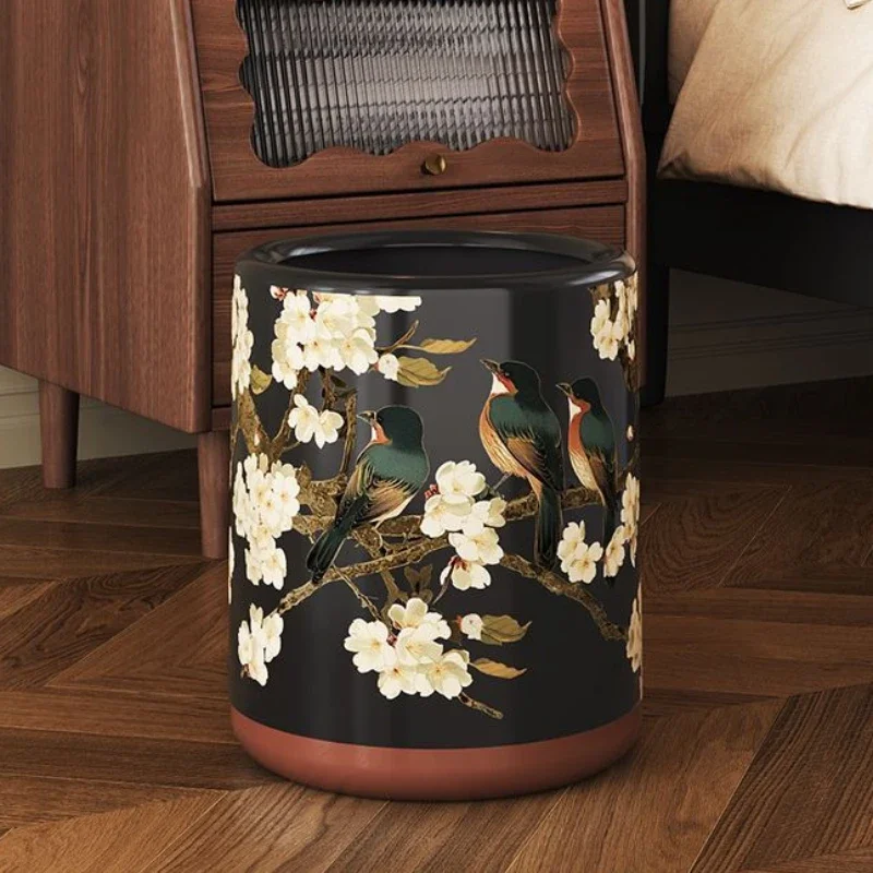 

Large Trash Can Stainless Steel Trash Bin Bedroom Kitchen Wastebasket Living Room Retro Litter Bins Modern Garbage Bin Cleaning