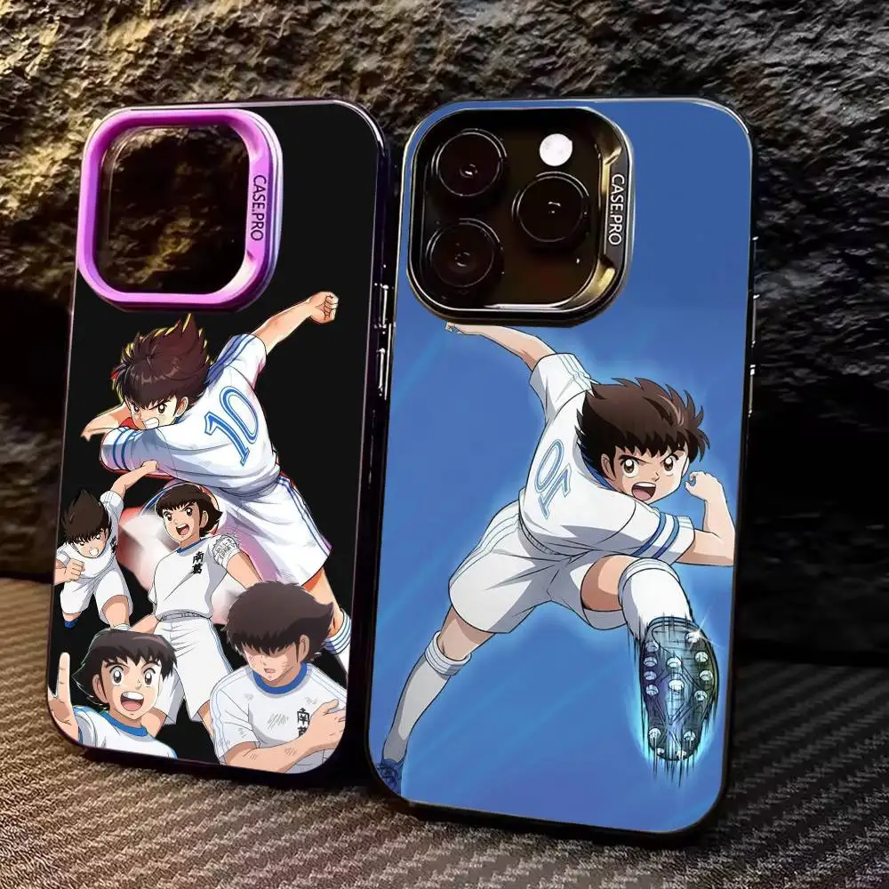 

Anime Cool C-Captain T-Tsubasa Phone Case For iPhone17,16,15,14,13,12,11 Plus,Pro Max Colored Silver Plated Inside Cover