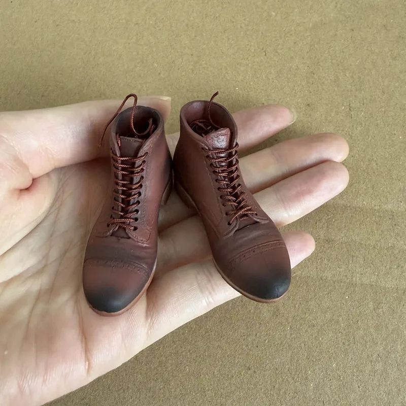 1/6 Scale Male Lace-up Rubber Boots Soldier Solid Shoes Model Fit 12\'\' Detachable Feet Action Figure Body Dolls