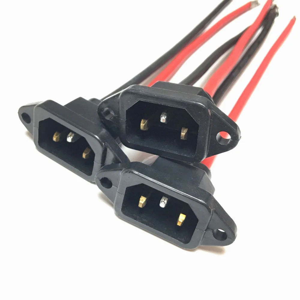 Impermeabile nero 10A 250V IEC320 C13 C14 bicicletta elettrica connettore presa cablata per auto ricarica batteria presa di corrente alternata