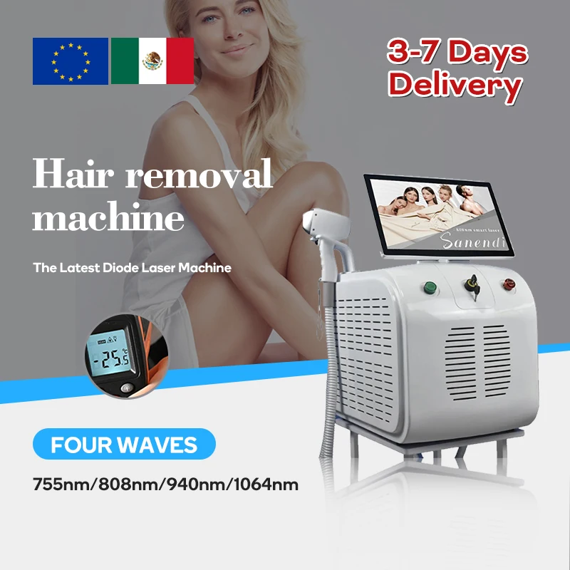 

3000 Вт диодный лазер для удаления волос, профессиональная машина, 4 волны, новое постоянное ледяное титановое устройство, бесшовный эпилятор для женщин