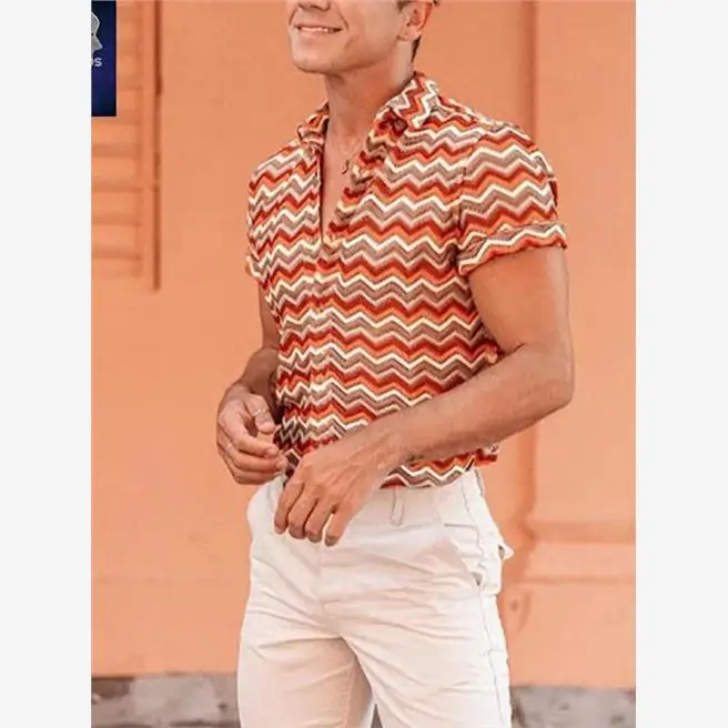 ريترو طباعة ort Sve سليم صالح للرجال irt Street Sle مخطط Faionable رجالي irt السفر ودية خفيفة الوزن الربيع...