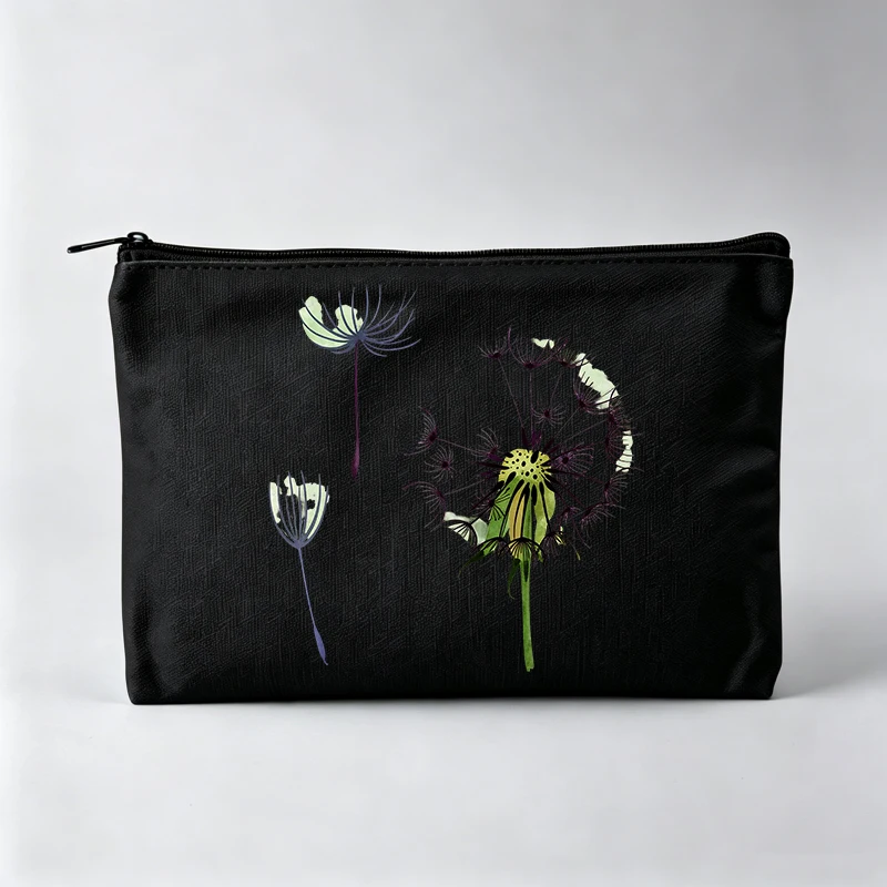 Bolsa de Maquillaje con Estampado de Diente de León para Mujer, Estuche de Cosméticos Artístico para Uso Diario