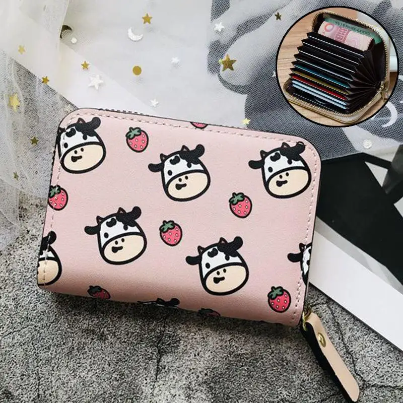 Bolso de cuero sintético para mujer, tarjetero Artificial para tarjetas de identificación, cartera, tarjetero de diseñador