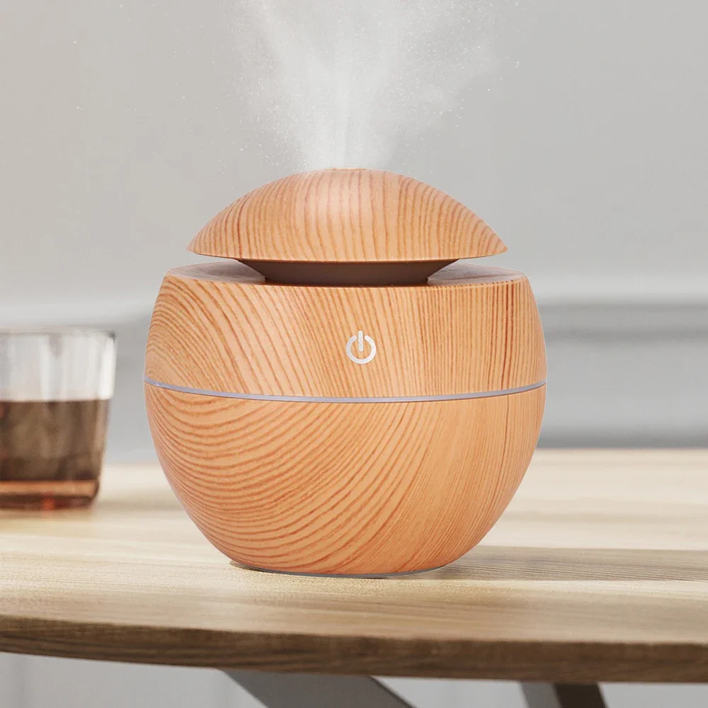 Home Wood Grain Air Humidifier Purifier Aroma Diffuser Ultrasonic Cool Mist Sprayer Portable Unmute Humidifier