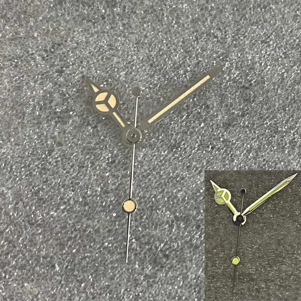 Watch Hands Thin Orange Pointer with Green Luminous Watch Accessories for NH36/ NH35/ 4R/ 7S Movement Replacement Parts