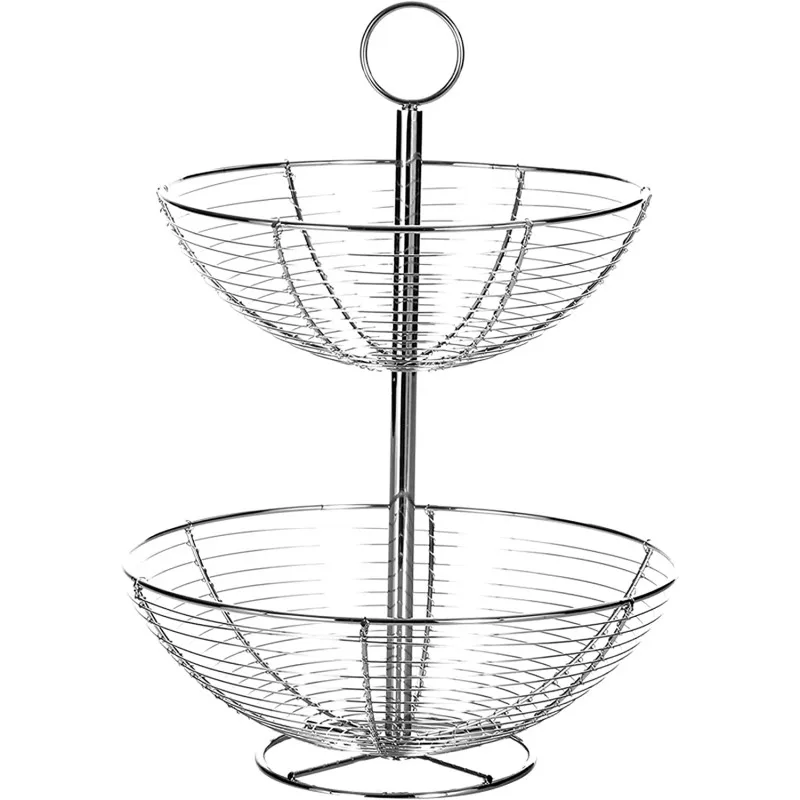 EURASIA Shop-2-story kitchen fruit bowl, chrome structure, 29,5x29,5x41 cm