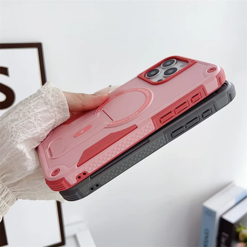 holder magnetic for iPhone 16 15 14 13 12 11 Pro Max Plus case Magsafe wireless charging anti fall protection cover bumper image 6