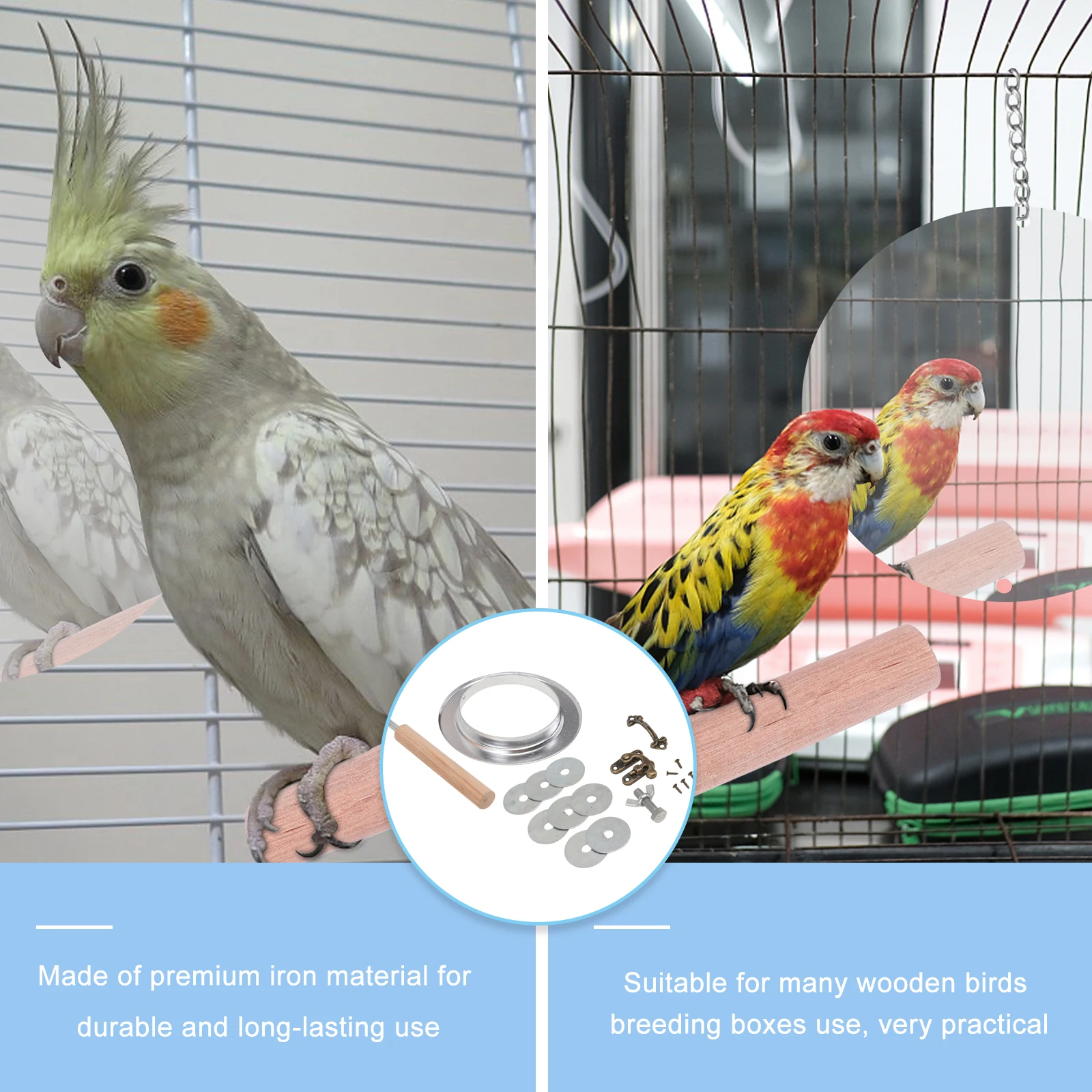 

1Set Parrot Breeding Box Accessories Anti-Bite Ring Hinge Nest Replacement Durable Iron Suitable For Wooden Bird Cages Stand