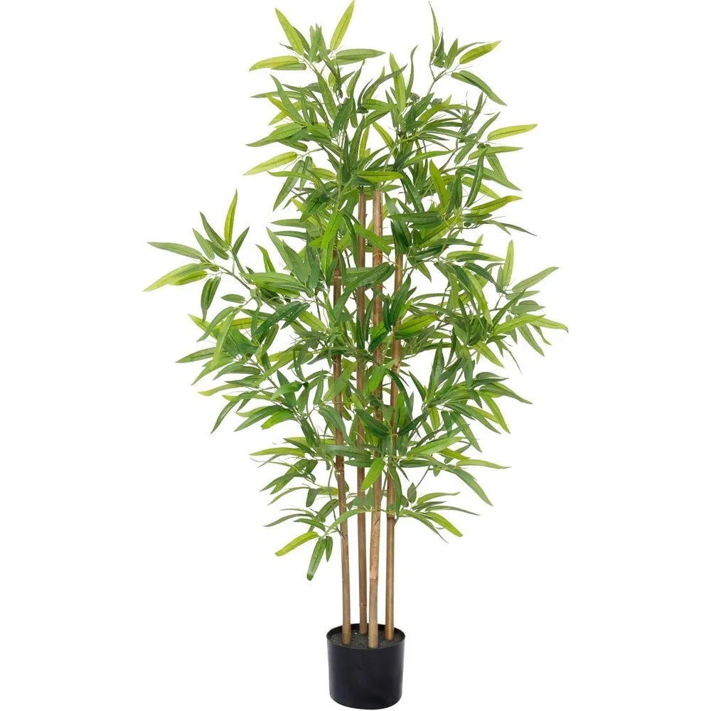 

4ft Artificial Bamboo Tree with Real Touch Leaves & 15 Trunks - Faux Bamboo Plant Suitable for Home, Office, Indoor Decoration