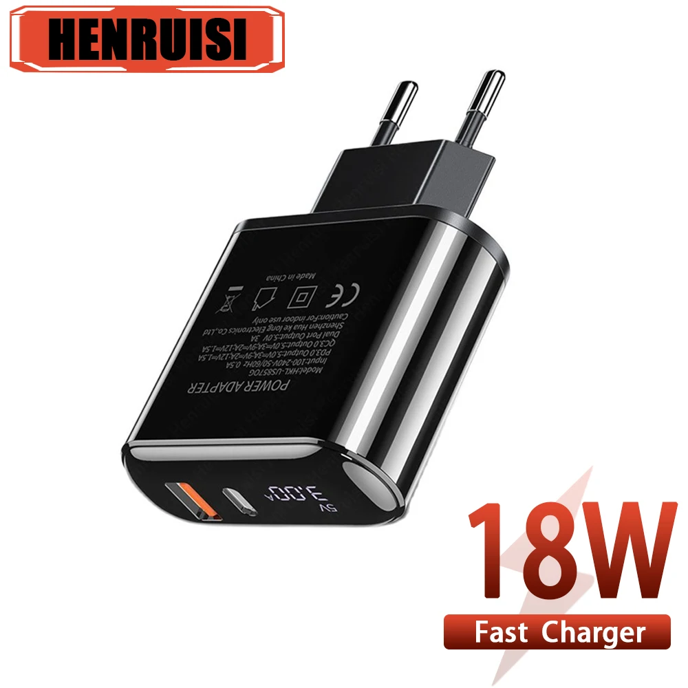 18W USB C Charger PD Type C Fast Charging Power Adapter Quick Charge 3.0 Portable Mobile Phone Charger For iPhone Xiaomi Huawei