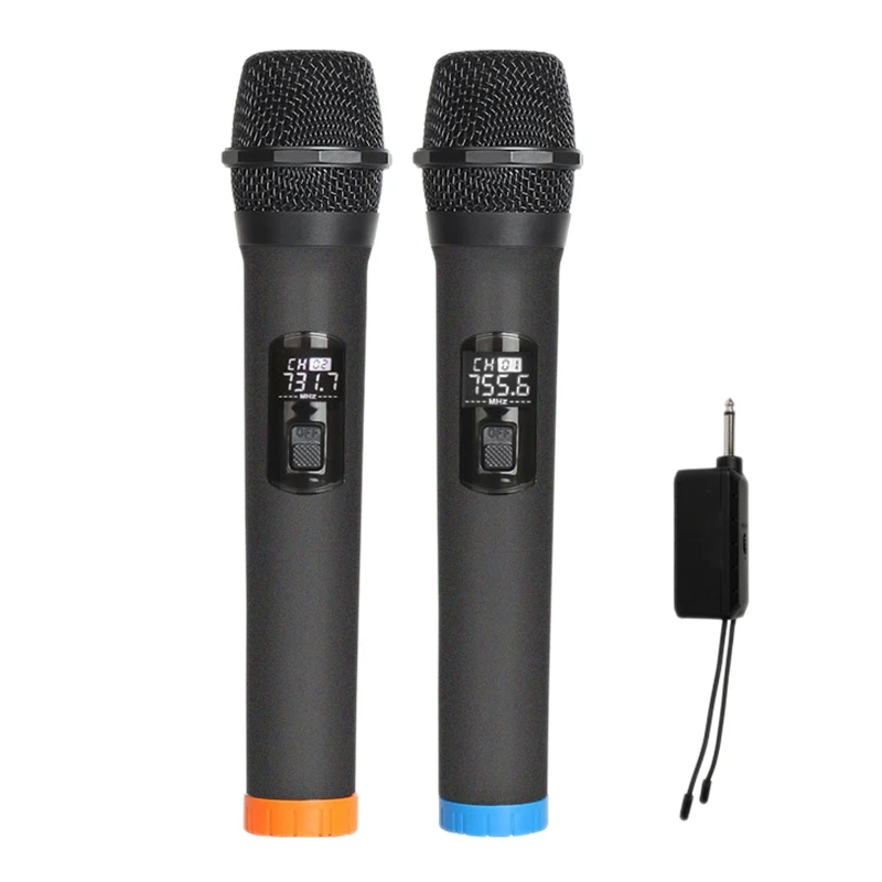 

Wireless Microphone,One-For-Two Dynamic Karaoke Microphone With Receiver For Meeting/Compere/Party Condenser Microphone