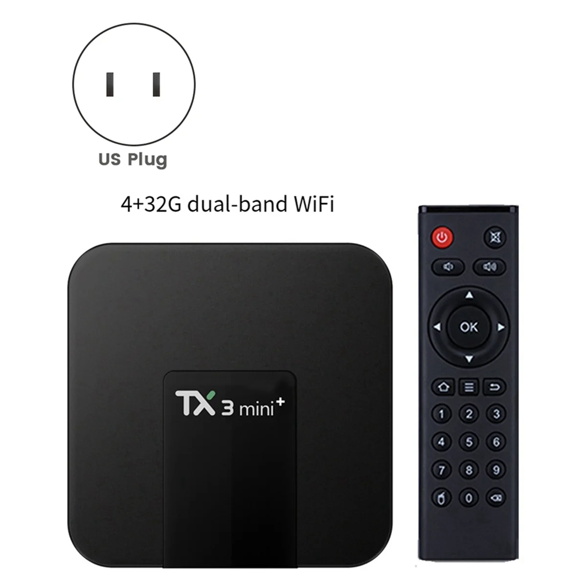 TX3 Mini+ TV Box S905W2 4G/32G Dual Band 2.4Ghz&5GHz Wi-Fi & Bluetooth BT Set Top Box US PLUG