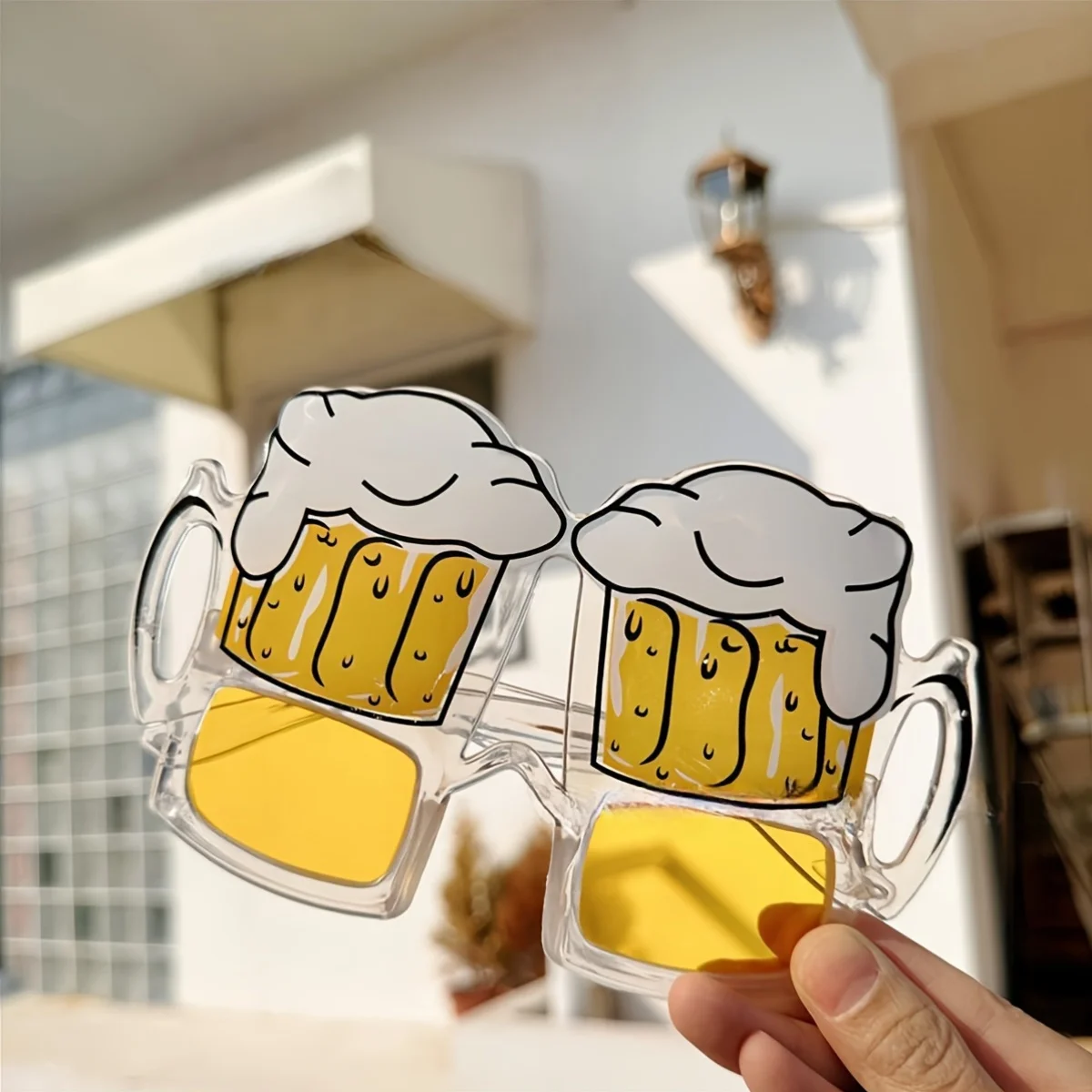 Novedad, vasos de taza de cerveza con burbujas, diseño duradero de plástico, accesorios para fotomatón con tema Tropical para fiestas en la playa, bares y murciélagos Mitzvahs