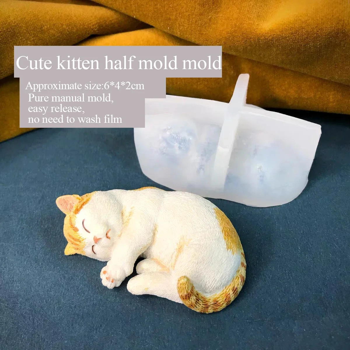 3D Cat Mold for Aromatherapy Plaster Cute Little Cat Silicone Mill Handmade DIY Exclusive 3-Dimensional