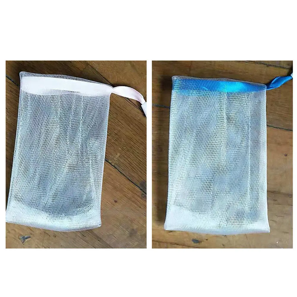 2PCS Exfoliating Soap Net Mesh Saver for Efficient Bubble Lather – Pearlescent Body Scrub Pouch, Reusable & Long-Lasting