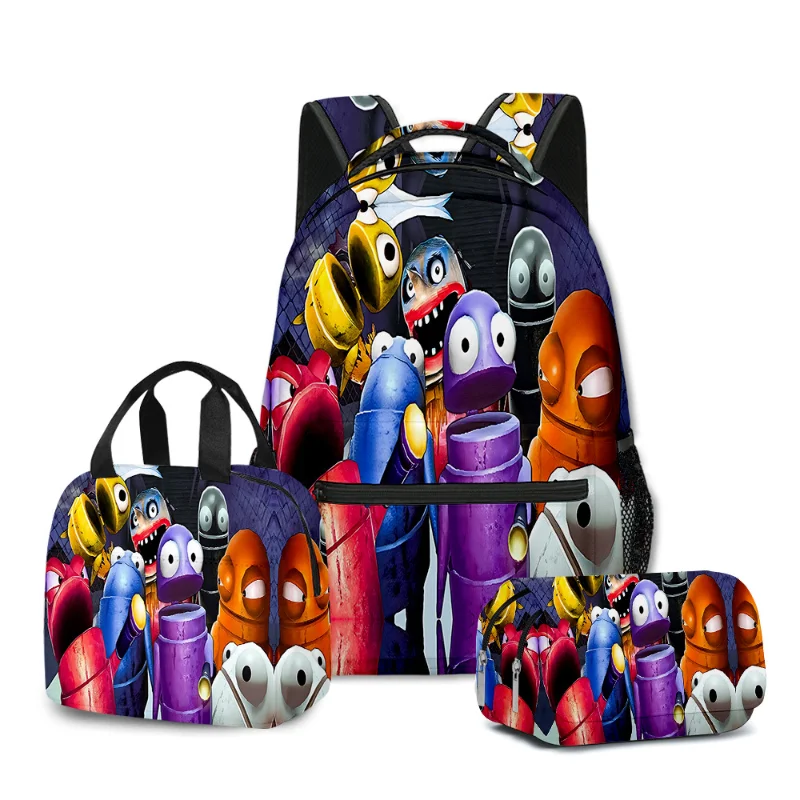 3pcs REPO Rugzak Game Repo Robot Schooltassen Kawaii Cosplay Boekentas Pencial Tas voor Student Rugzak Crossbody Pen Zak Gift