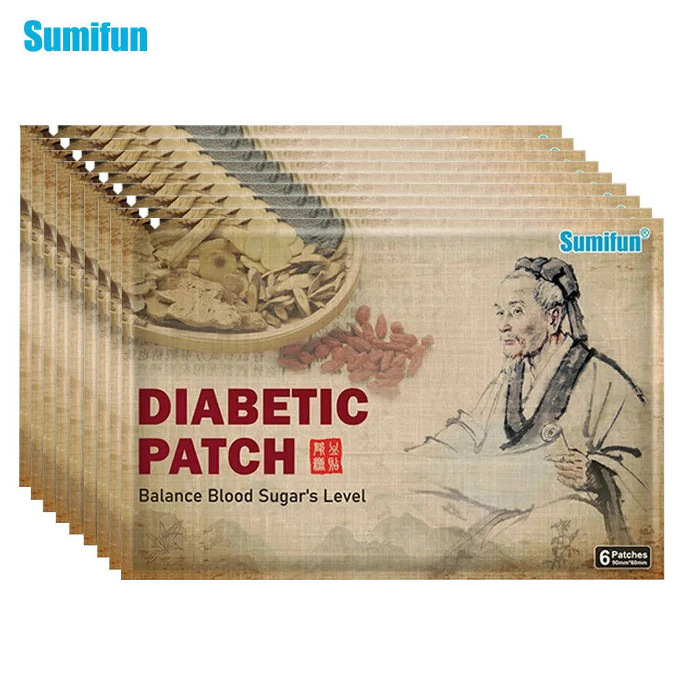 300Pcs=50Bags Sumifun Diabetic Patches Hypoglycemia Diabetes Navel Sticker High Blood Sugar Lower Blood Glucose Medical Plaster