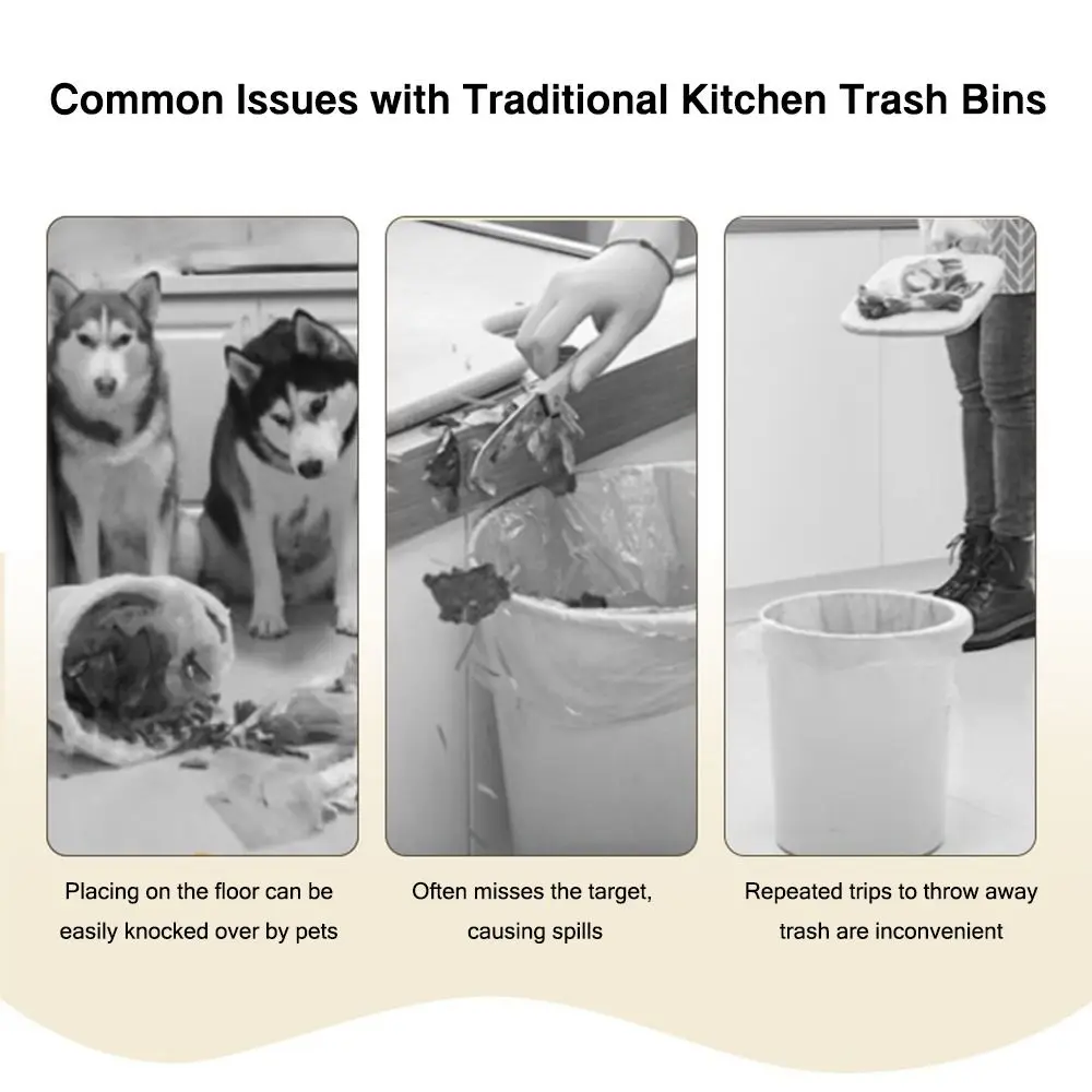

Foldable Kitchen Compost Bin Household Cabinet Large Diameter Hanging Trash Can 6/11L Hanging Trash Basket