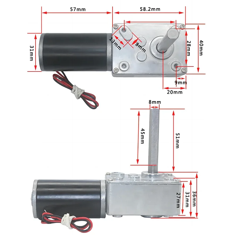 Worm Gear Motor DC1…