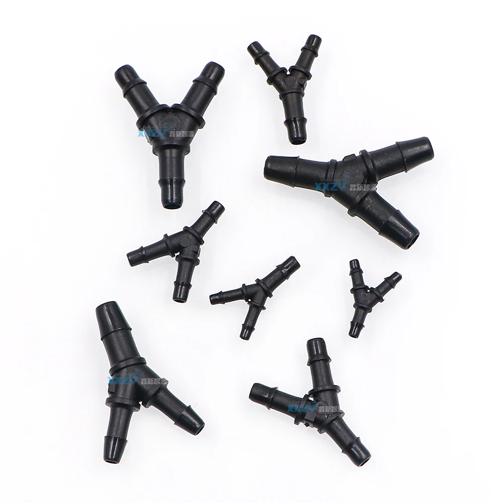 20PCs UV Flatbed Printer Y Shape 3*2mm 4*3mm 6*4mm UV Ink Pipe Plastic Ink Tube Connector Adapter Joint Ink Hose Connector