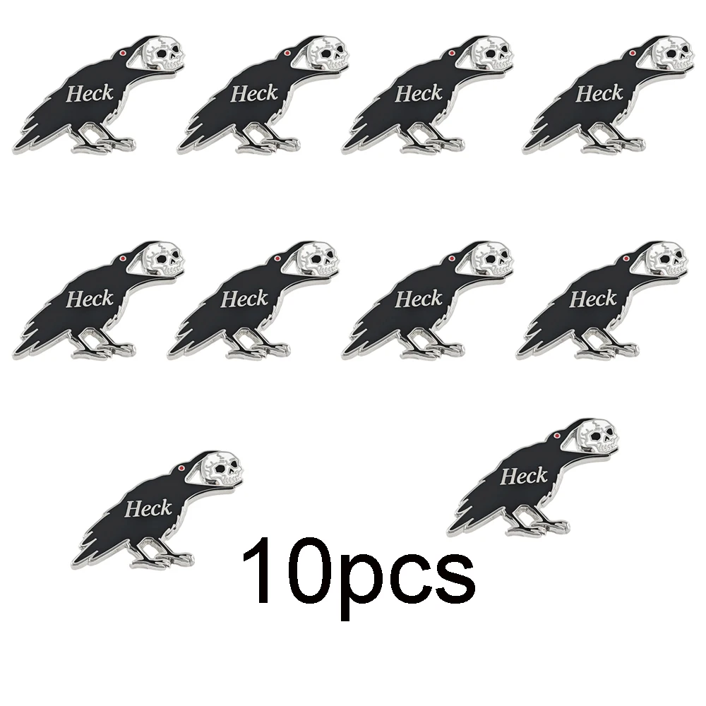 Lustige Goth-Hühner-Emaille-Pin, Höllischer Rabe mit Totenkopf, Gothic Schwarze Krähchen-Brosche, Anstecknadel für Rucksack, Dark-Humor-Schmuckgeschenk – Detail 10
