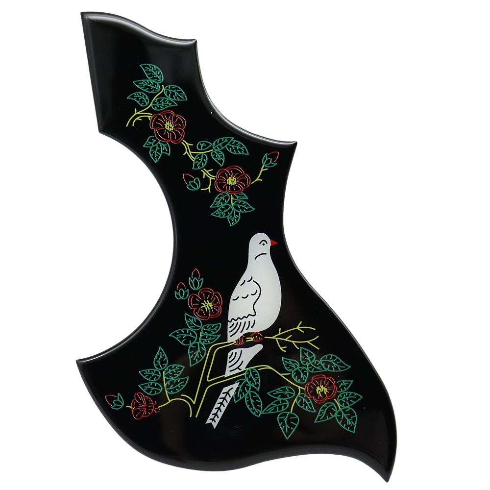 1R Hummingbird Flower Dekoratives Celluloid- und Kristall-Epoxidharz-Gitarren-Schlagbrett, kratzfeste Platte für Folk-Akustikgitarre – Detail 14