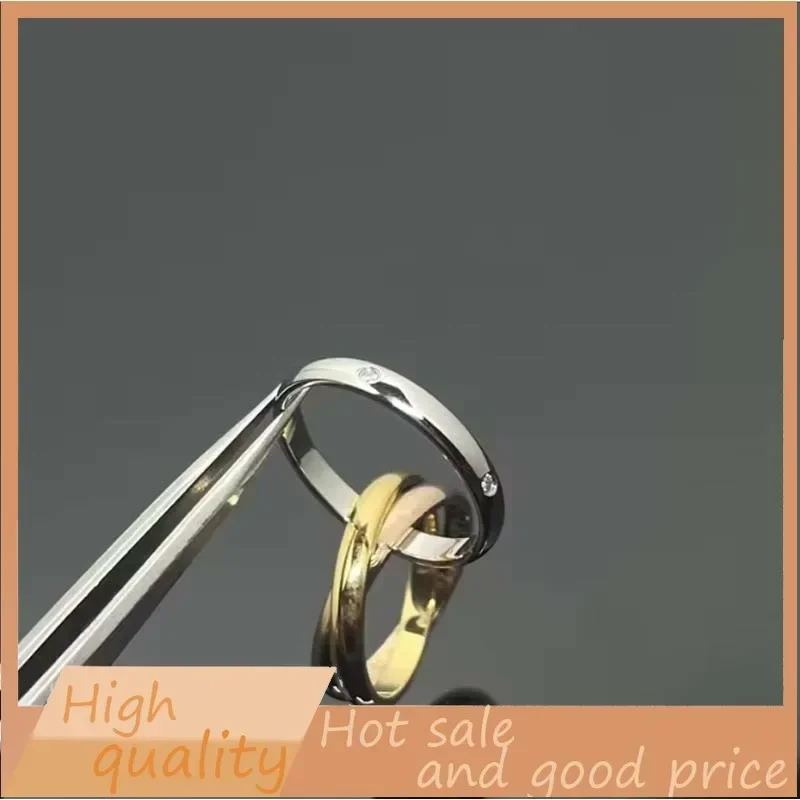 خاتم ترينيتي كلاسيكي من الفضة S925 - بساطة فاخرة للأزواج، مثالي للولائم والمناسبات العصرية