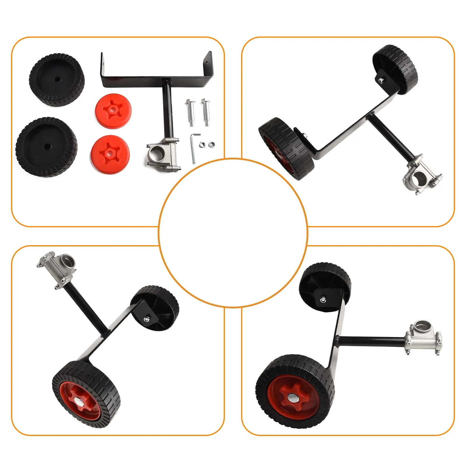 /Adjustable /Walk /Behind Wheels For String Trimmer 26mm 27mm Shaft Tube Brush Push Eater Attachment Garden Tool