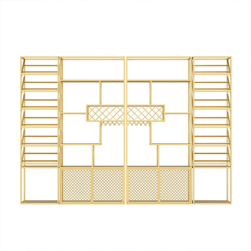 

Shelf Commercial floor-to-ceiling Baijiu display rack, against the wall winery light luxury red wine display