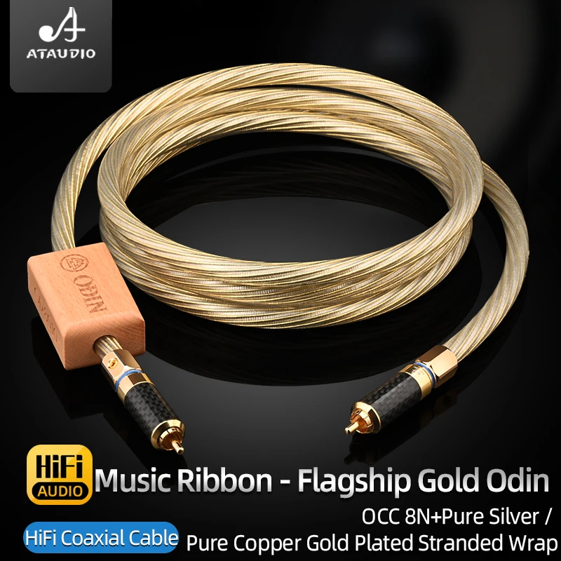 HiFi ODIN Gold Cable RCA Digital Coaxial Cable 8N OCC Mixed Pure Silver 75 Ohm RCA Digital Audio Cabl