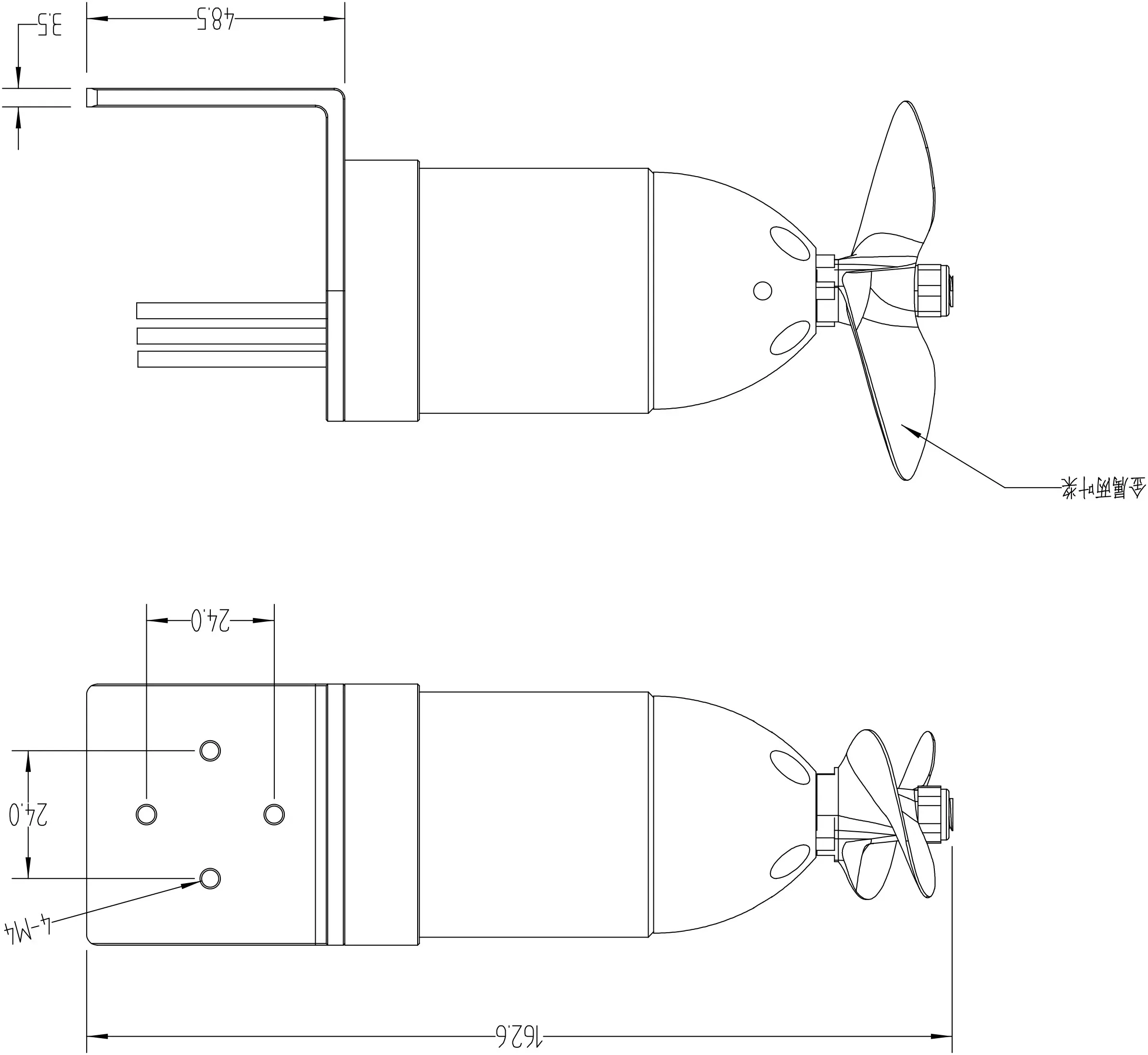 KYO-9T/KYO-9T-MAX 24V thrust 9kg-11kg fully waterproof brushless underwater thruster