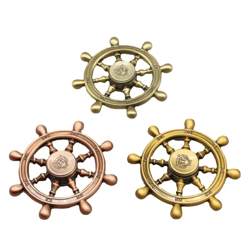 เรือโจรสลัดหางเสือ Mini Fidget Spinner Roller Hand Spinning Top Tip Gyro EDC โลหะบรรเทาความเครียดลดของเล่น Antistresse