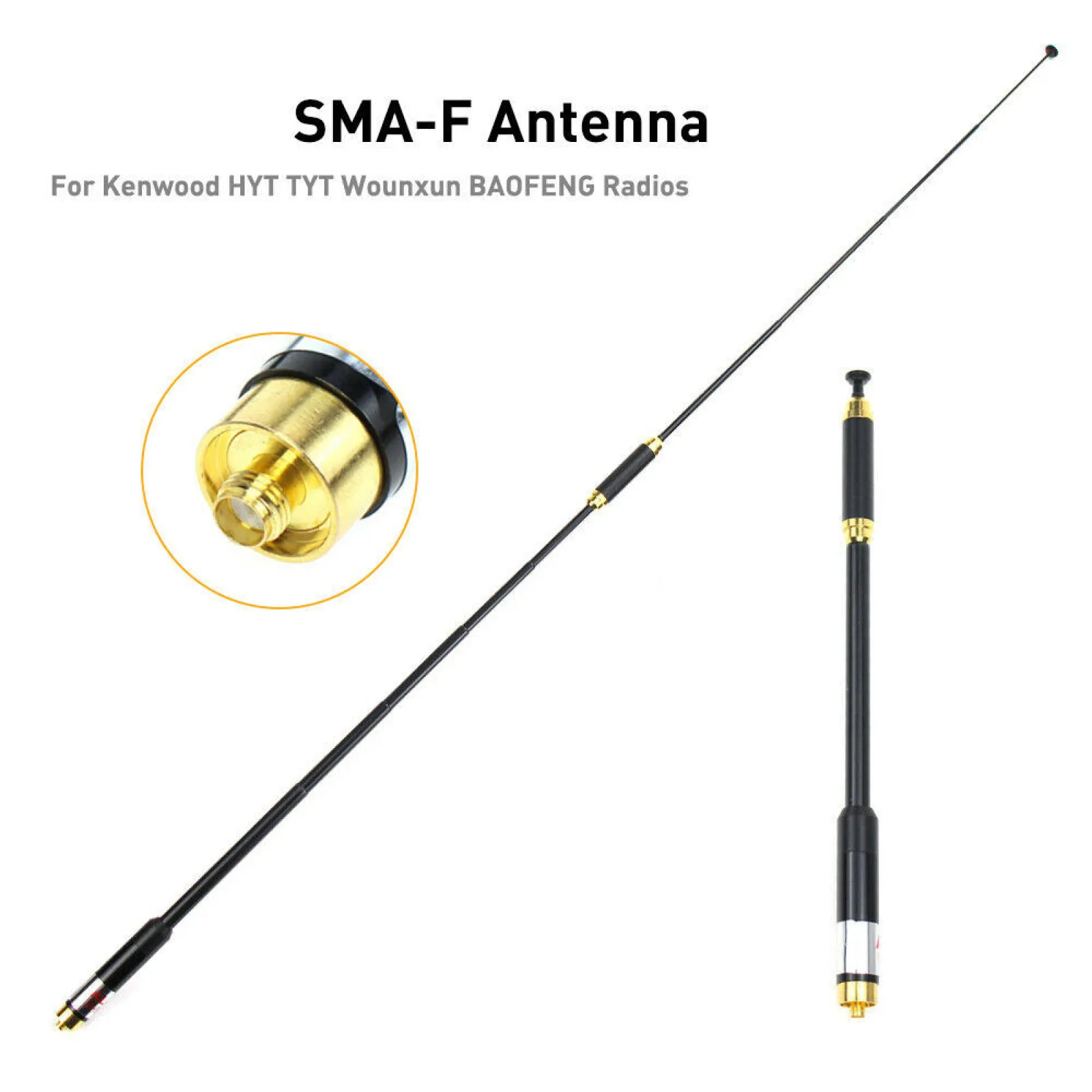 Telescopic Antenna For BaoFeng 144/430MHz High Gain AL-800 SMA-F 3.2dBi (VHF)/5.6dBi (UHF) Antenna For Kenwood For HYT Radio