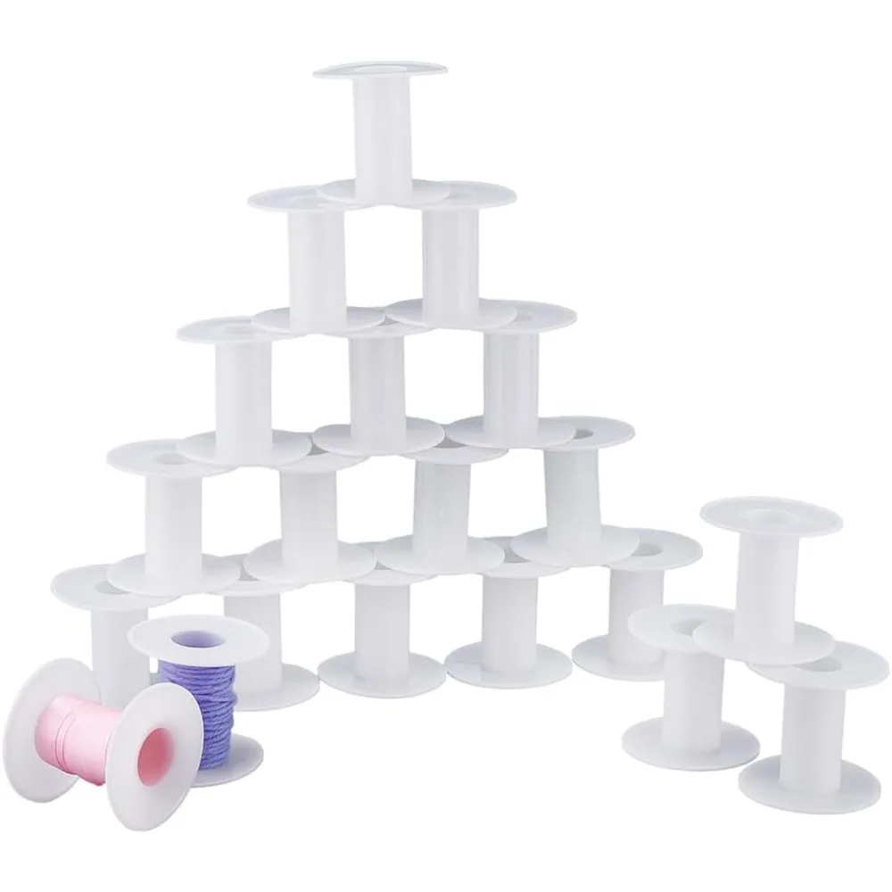 20Pcs Plastic Empty Spools 1.1x2.2 inch Plastic Wire Bobbins Thread Wire Spools Empty Wire Spools Plastic for Embroidery Thread