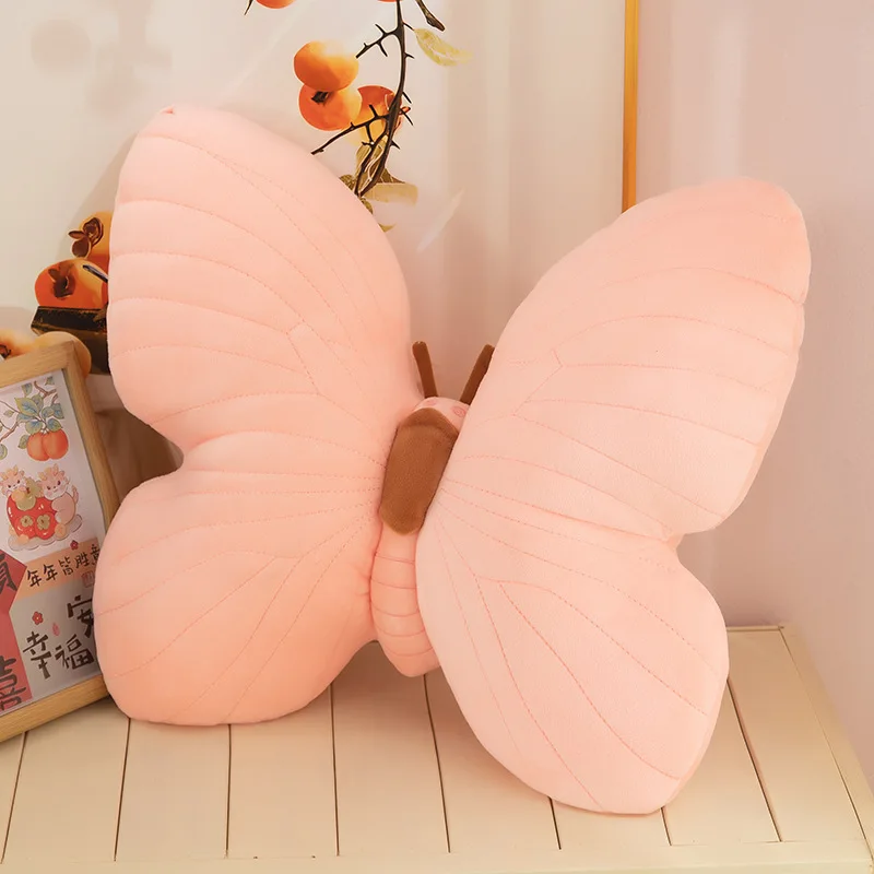 New Product Pink Girlish Heart Butterfly Body Pillow Cute Bedside Cushion Soft Rural Style Plush Toys Doll Gift Cartoon