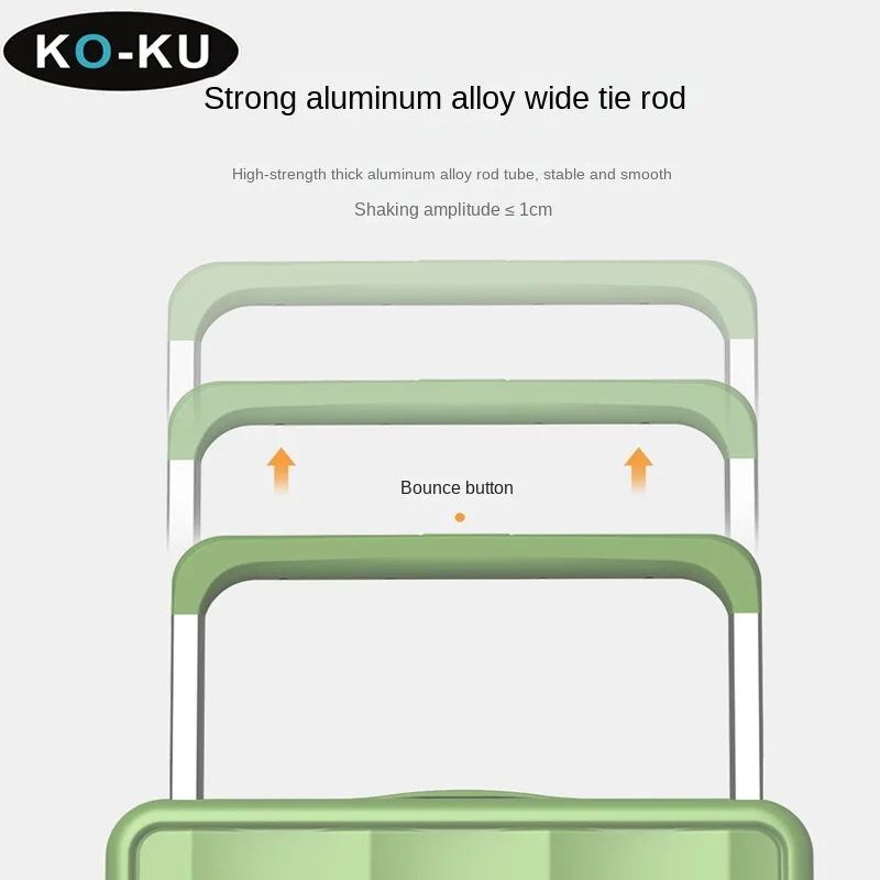 KO-KU Travel Suitcase Aluminium Alloy Wide Handle ABS+PC Suitcase Front Opening 20inch Suitcase Cabin 24/26 Silent Wheel Luggage