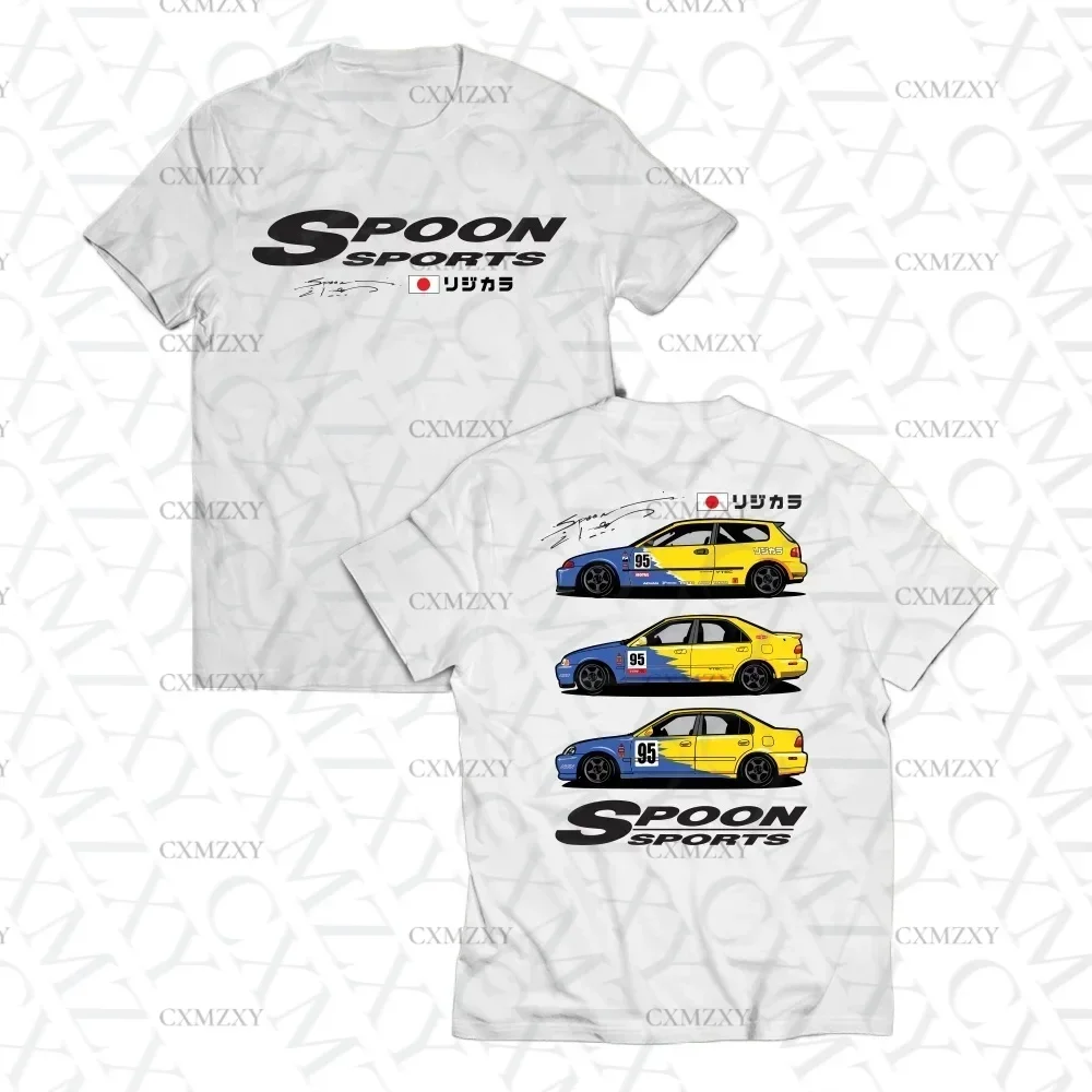 الرجال القطن تي شيرت Rs رمادي سيارة رياضية كوبيه المرأة التي شيرت هوندا سيفيك ملعقة الرياضة EG EK ESI JDM اليابان سيارة السيارات تي شيرت بلايز