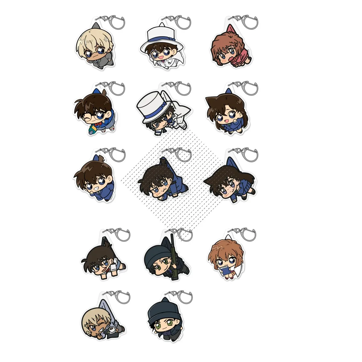 Game Haibara Ai Mouri Ran Akai Shuuichi Vermouth Amuro Toru Keychain Doll Anime Kudou Shinichi Acrylic Keyring Pendant Gift