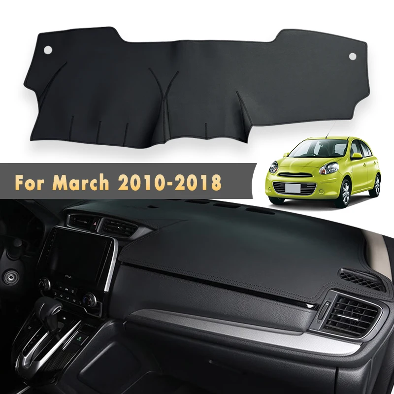 Auto-Armaturenbrett-Abdeckungen für Nissan März 2018 2017 2016 2015 2014 2013 2012 2011 2010 Auto Matte Sonnenschutz Instrument Panel Zubehör
