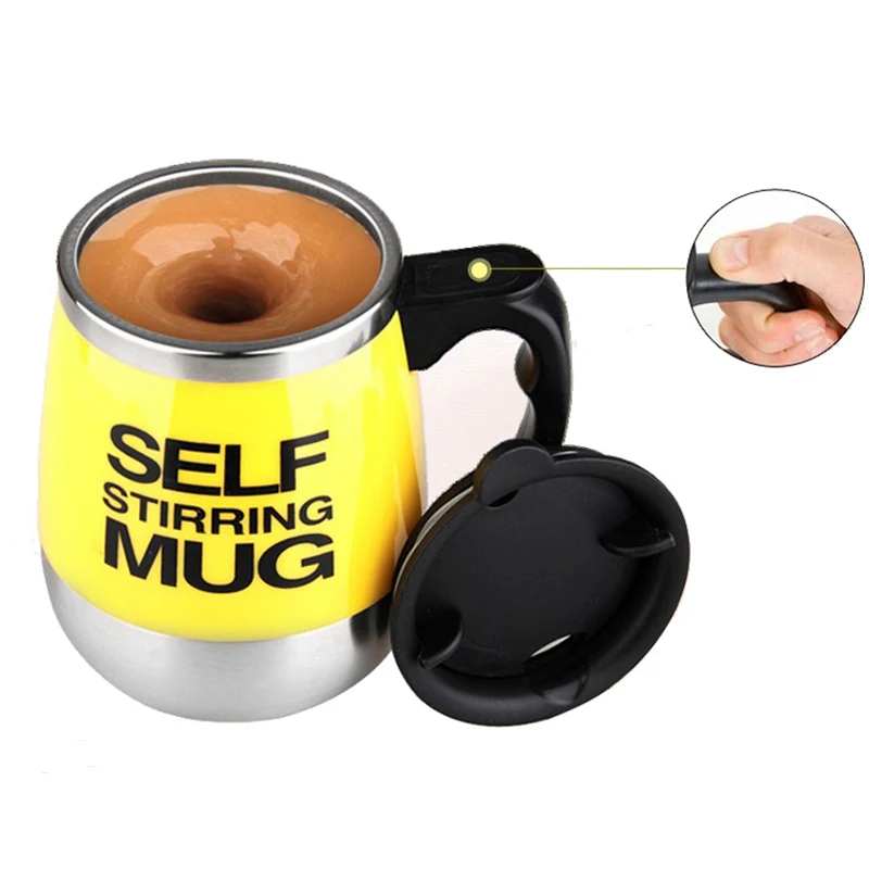 450ml Stainless Steel Self Stirring Mug Automatic Electric Mixing Cup Creative Milk Coffee Mug With Lid Fancy Drinking Cup Gift