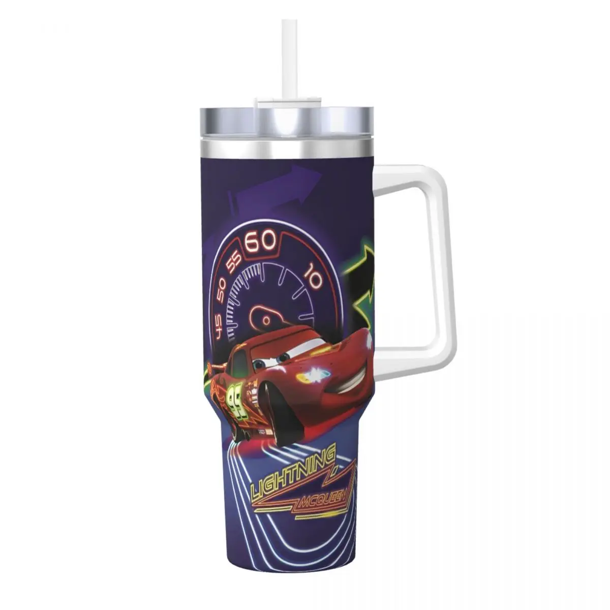 

Stainless Steel Tumbler Lightning MCqueen Mugs Cup With Straws Beach Hot Drinks Water Bottle Portable Large Coffee Mug