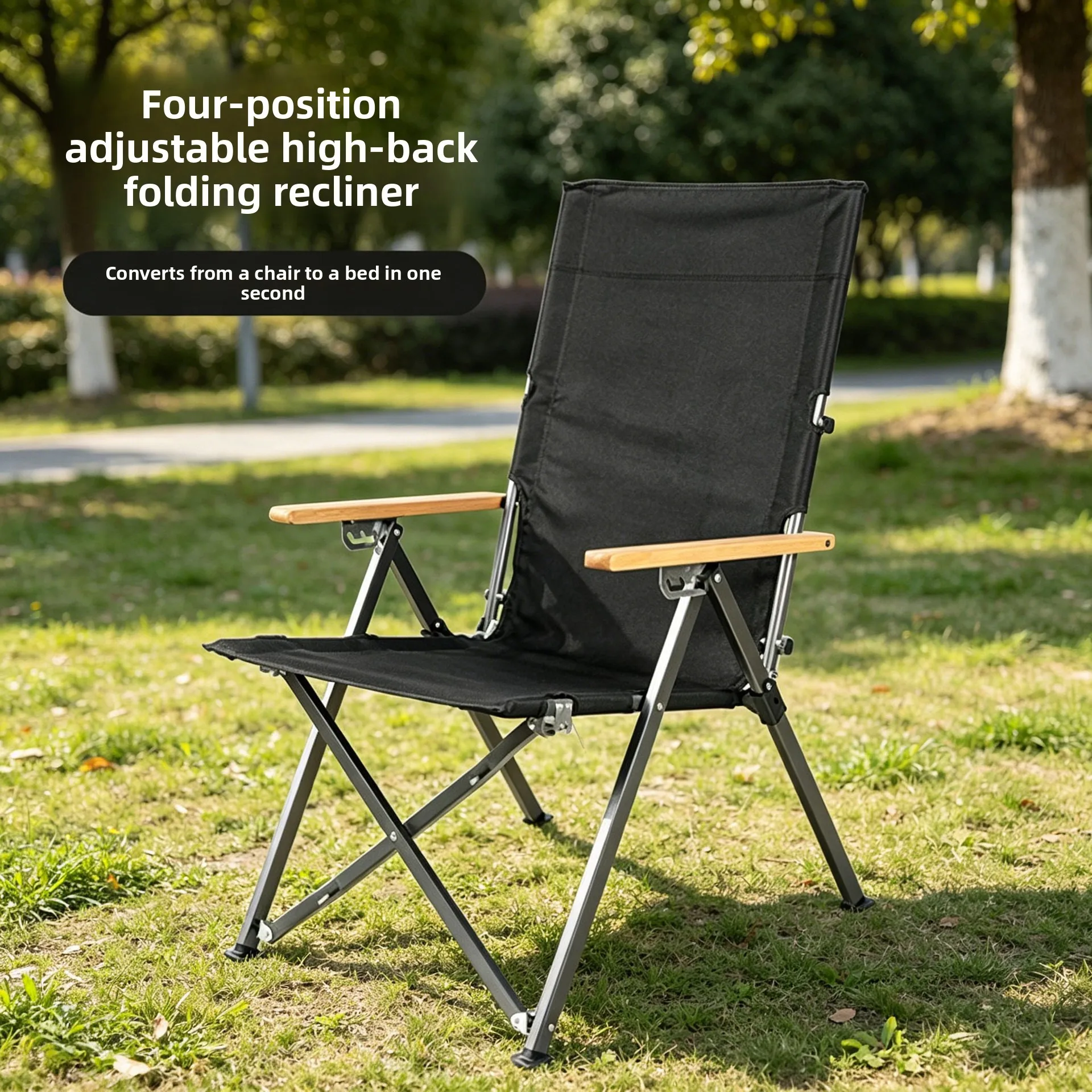 Outdoor Camping Fur Seal Chair Portable Picnic  Adjustable Reclining Lunch  Leisure Barbecue Fishing Folding  Outdoor Furniture
