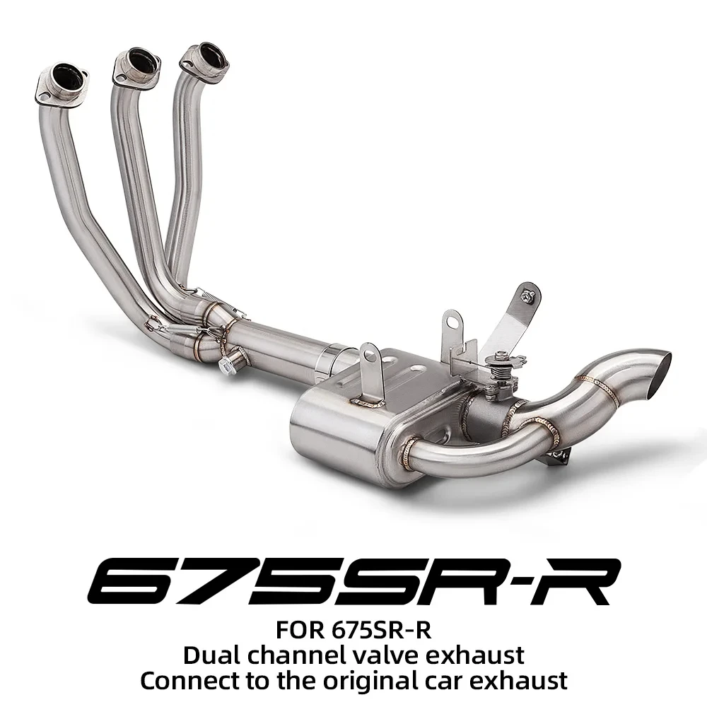 slip-on Full Systems Motorcycle Exhaust Escape Front Link Pipe Connecting Muffler For 675SR CF675SR 675R-R 675 SR-R SS 2024 2025