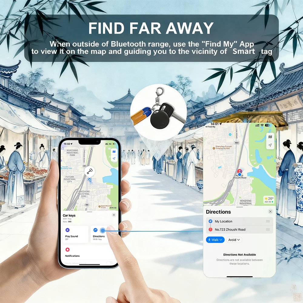 미니 스마트 태그 비욘드 블루투스 트래킹 파인더 애플 파인드 마이 iOS 전용 키 가방 배낭 아이템 로케이터 장치
