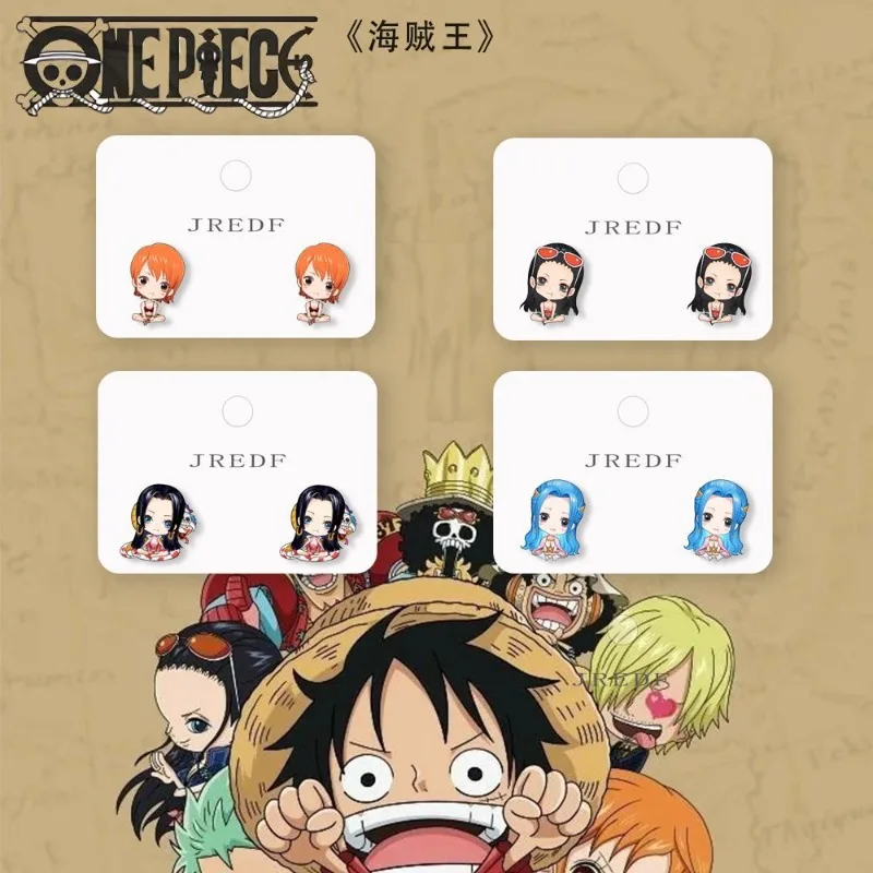 قطعة واحدة لوفي زورو أقراط لطيف الكرتون شخصية الإبداعية موضة غير مثقوب 925 الفضة إبرة أقراط هدية عيد ميلاد #3