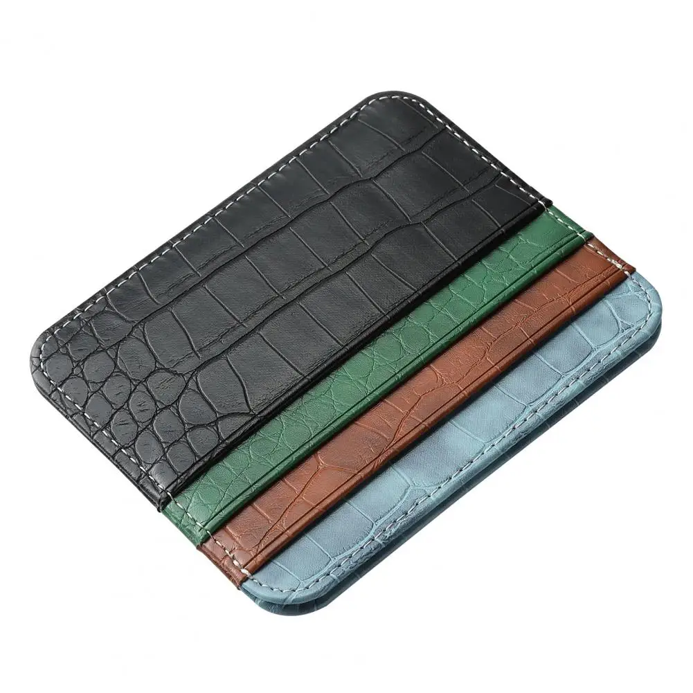 Slim Card Holder Minimalist Faux Leather Credit Card Wallet Mini Business Front Pocket Card Case Thin Coin Purse For Men Women