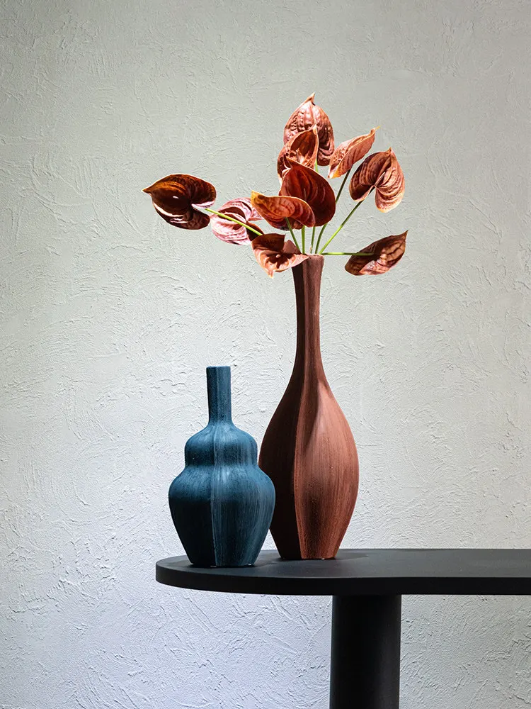 Brushed flower ware Ceramic simple ornament Dried flower vase decoration